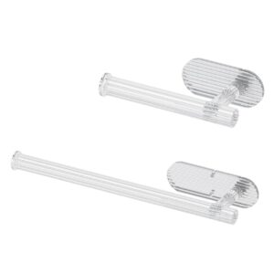 anneome 2pcs nail towel rack kitchen towel bar kitchen towel hangers wall mounted towel rack toilet paper hanger self adhesive hand towel holder bath towel hanger acrylic transparent