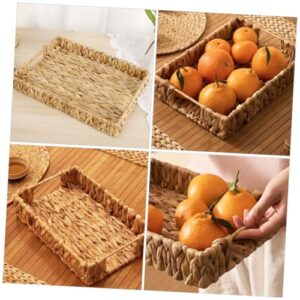 BUTIFULSIC 1 Set Woven Baskets Decorative Storage Basket Khaki Baskets for Organizing Straw Organizer Baskets