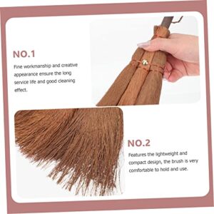 Healeved Brown Silk Broom Decorative Brooms Household Palm Broom Hand Whisk Mini Whisk Broom Escoba Chinese Decor Household Duster Wizard Broom Home Cleaning Broom Brush Asian Brown Hair