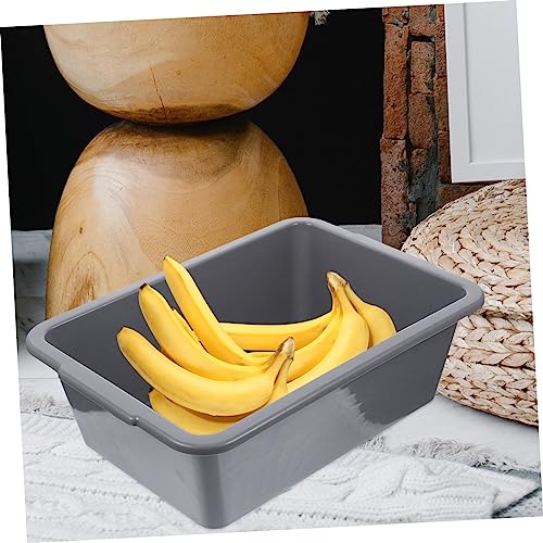 HOOTNEE Plastic Rectangular Tub Storage Bins Bus Basin Collapsable Dish Washing Tub Foot Soak Tub Commercial Tote Tub for Home Utility Tote Plastic Storage Bin Commercial Tote Tubs Grey