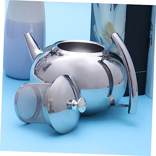 CONGARTENO Water Kettle Stove Kettle Heated Coffee Mug Espresso Machine Insulated Coffee Mug with Lid Teapot Spout Black Espresso Cups Tea Kettle Coffee Pot Stainless Steel Pot Silver