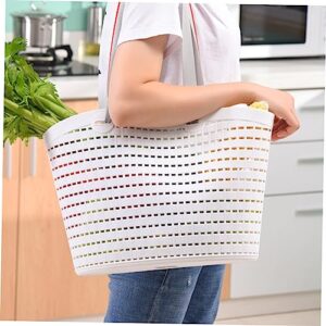 2pcs Plastic Laundry Basket The Tote Bag Basket for Blankets Hanger for Storage All Toiletry Bucket Cleaning Basket Hollow-out Basket Sundries Storage Bin Bedroom Storage Basket HOMOCONO