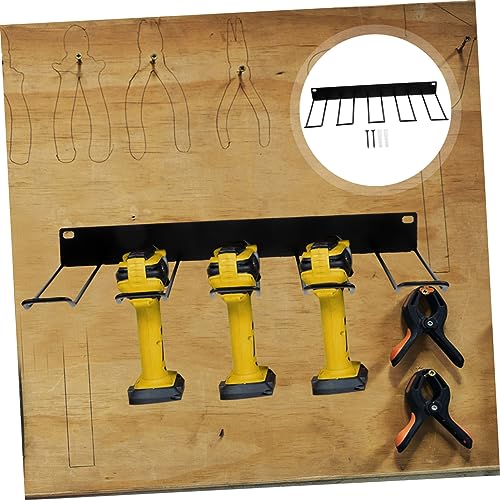 BUGUUYO Black Tool Room Supplies Carbon Steel Drill Rack Hand Tool Holder Electric Drill Storage Rack