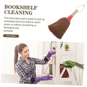 Healeved Small Cleaning Broom Duster Cleaning Brooms Desk Cleaning Broom Cleaning Accessory Household Palm Broom Cleaning Supplies Broom for Home Palm Fiber Broom Garden Hand Fork Brown