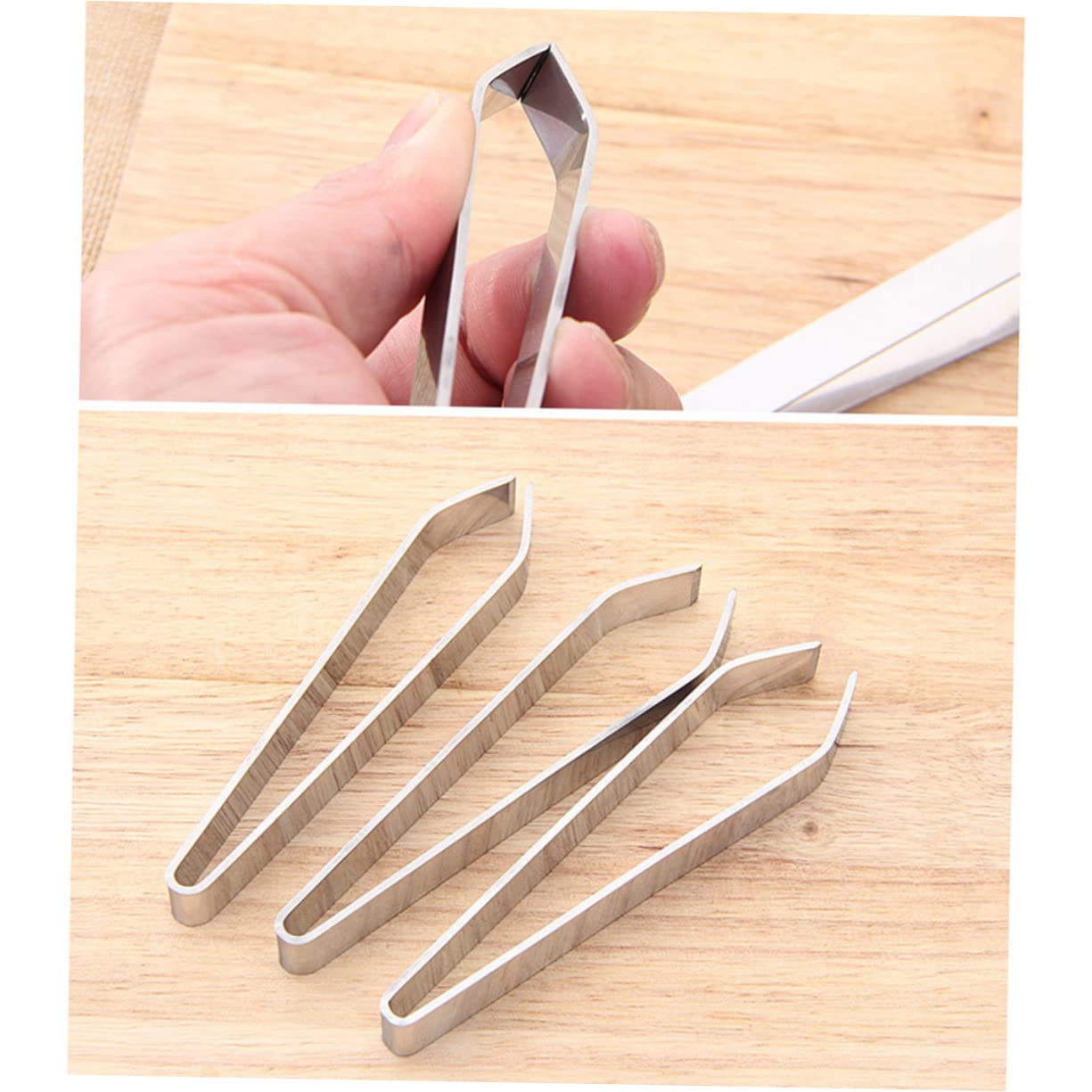 WOONEKY 3 Pcs Fish Bone Clip for Restaurant Kitchen Tweezers Hair Remover Tool Fish Scaler Remover Chef Tweezers Salmon Bone Tweezers Seafood Tools Fishbone Plier Pig Hair Removal Tool