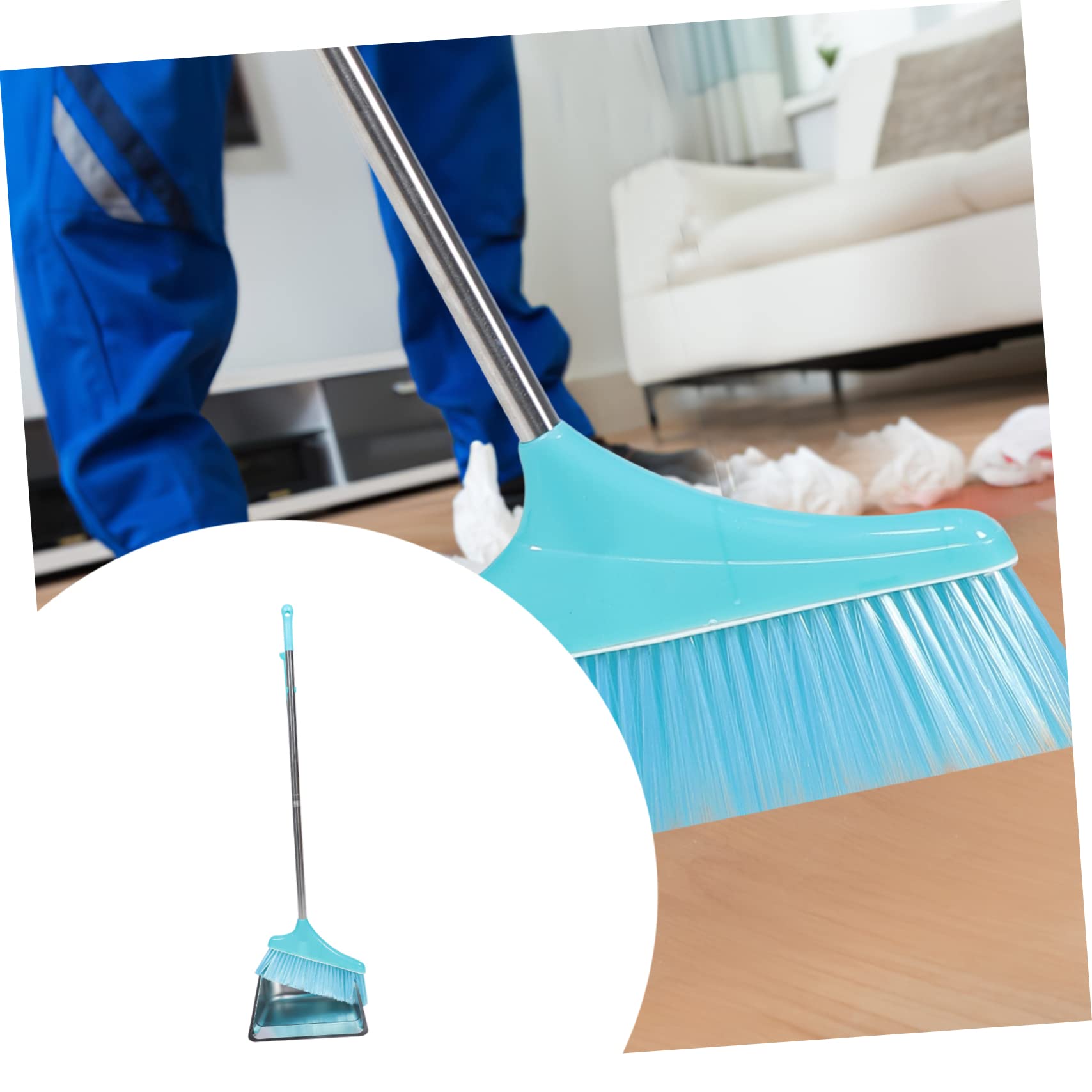 ORFOFE 1 Set Stainless Steel Dustpan Long Handle Dustpan Broom with Angle Kitchen Broom Household Dustpans Kitchen Dustpan Garden Broom Dustpan for Office Dust Pan and Brush Whisk Plastic