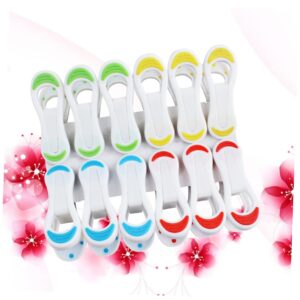 KOMBIUDA 12pcs Clothes Pin Clothes Line Clip Clothesline Clips Blinds Wand Clothespins Non Slip