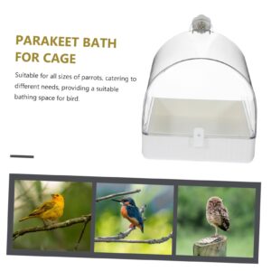 BESPORTBLE Parrot Bath Tub Birdie Convenient Bird Bathtub Reusable Bird Bathtub Bird Bath Cube Birds Supply Parrot Bath Basin Parrot Cage Bathtub Pet Bird Bathtub Bird Bathing Basin Abs White