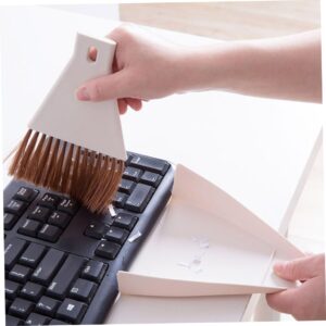 KOMBIUDA 2 Set Mini Brush Dust Sweeper Mini Broom Dustpan Sweeper Broom Desktop Broom Mini Cleaning Broom Mini Table Broom Computer Brush Desktop Cleaning Tools Desktop Sweep Broom Beige