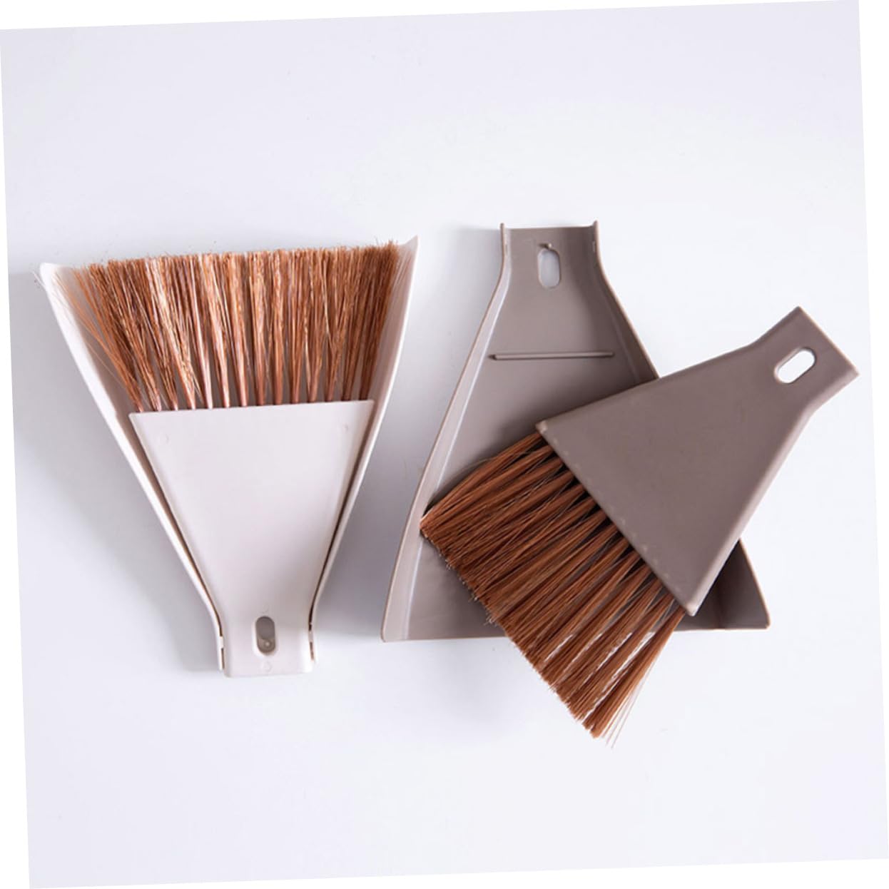 KOMBIUDA 2 Set Mini Brush Dust Sweeper Mini Broom Dustpan Sweeper Broom Desktop Broom Mini Cleaning Broom Mini Table Broom Computer Brush Desktop Cleaning Tools Desktop Sweep Broom Beige