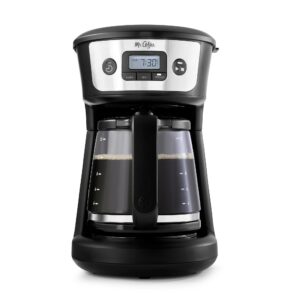 mr coffee 12 cup programmable coffee maker with strong brew, stainless