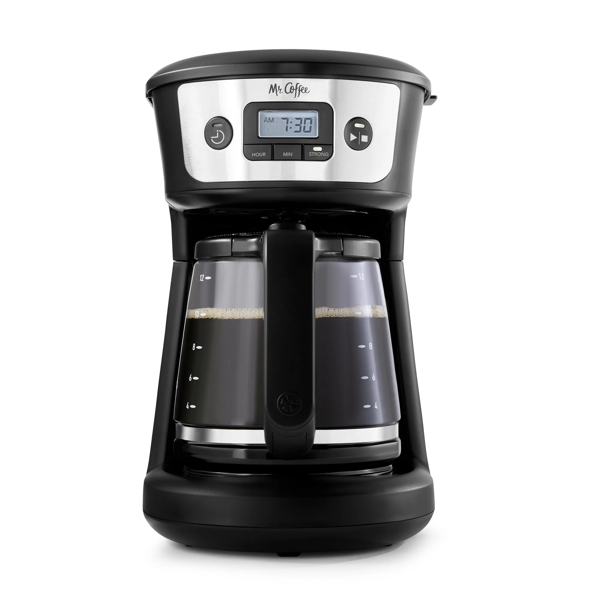 Mr Coffee 12 Cup Programmable Coffee Maker with Strong Brew, Stainless