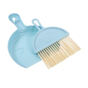 qumiirity 1 set broom to clean up brooms automotive combos cars detailing brush mini hand broom desktop cleaning broom dustpan and small cleaning brush mini broom dust pan keyboard pp blue