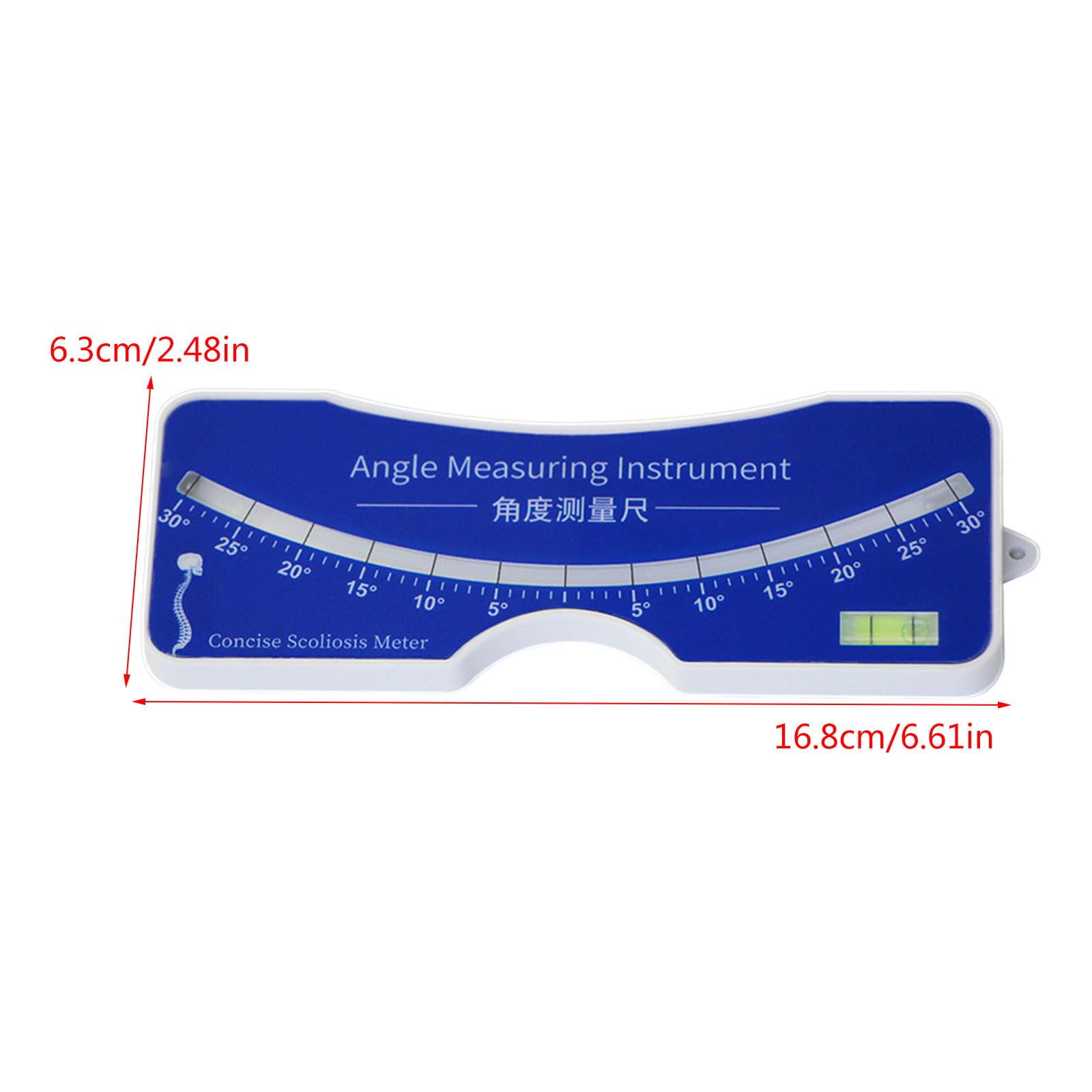 Hqkfuybl Scoliometer, Portable Scoliosis Test Meter, 0-30° Scoliosis Measuring Tool for Measuring Spinal Alignment Measure Spine Slope for Adults or Children