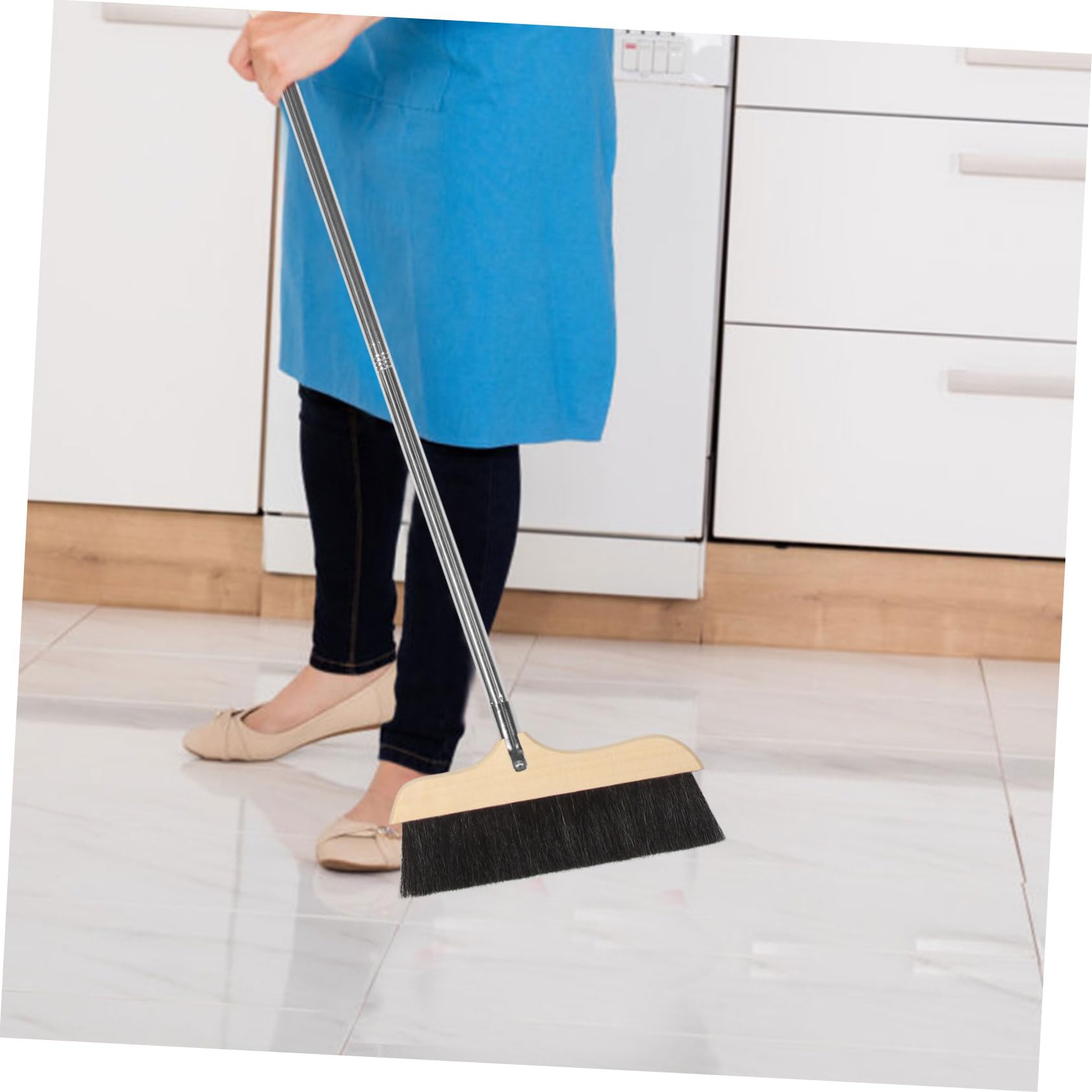 SOESFOUFU Long Handle Broom Housekeeping Broom Push Broom Brush Heavy Duty Broom Floor Sweeper Office Garbage Cleaner Garbage Sweeping Tool Home Broom Sweep Floor Brush Brooms Horsetail Hair