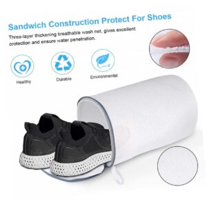 PRETYZOOM 2pcs Shoe Bag Sock Sneakers Wash Machine Bag Laundry Mesh Bags Travel Laundry Bag Laundry Bag for Travel Washing Machine Bag Bra Washer Bag Dryer Shoe Washing Bag White Polyester