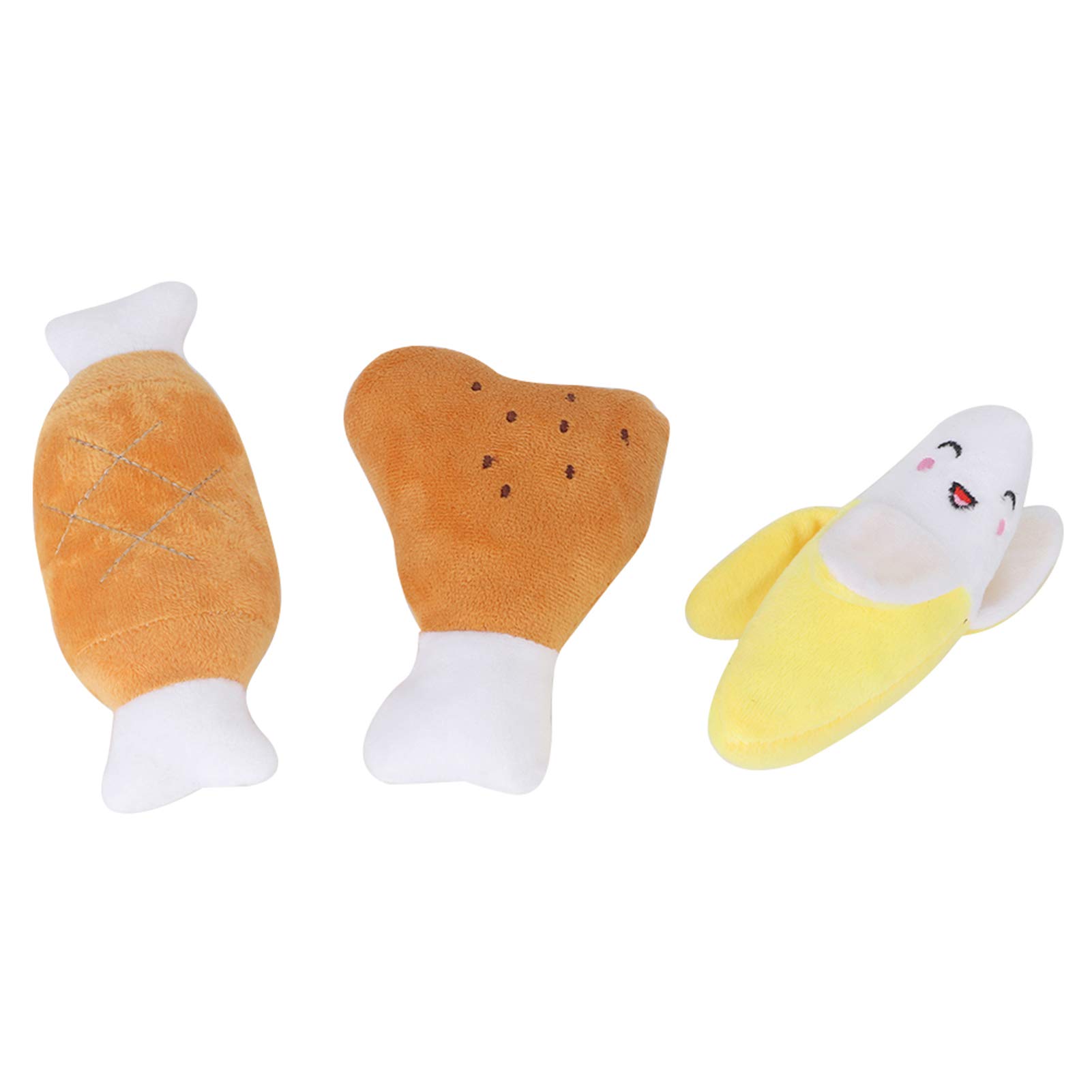 HUONIU Plush Dog Chew Toys Set Three Piece Interactive Dental Toys for Dogs