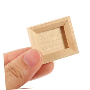 HOOTNEE 3pcs Dollhouse Photo Frame Picture Frames Doll House Photo Frames DIY Miniature House Kit Mini Decoration Mini Photo Frame Mini House Ornament Mini Picture Frame Beige Wood