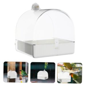 BESPORTBLE Parrot Bath Tub Birdie Convenient Bird Bathtub Reusable Bird Bathtub Bird Bath Cube Birds Supply Parrot Bath Basin Parrot Cage Bathtub Pet Bird Bathtub Bird Bathing Basin Abs White