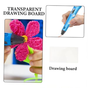 NUOBESTY 10pcs Printing Pen Copy Board Transparent Drawing Board 3D Drawing Paper Templates Drawing Tool Basic Template Painting Mat Drawing Board for 3D Printing Pen White PVC