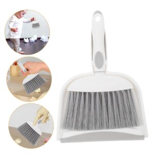 Mikinona 1 Set Mini Broom Dustpan Small Brush and Dustpan Desk Waste Broom Car Detailing Brush Small Broom Brush Car Vent Cleaner Car Interior Cleaning Brush Car Gaps Brush Car Broom Pp