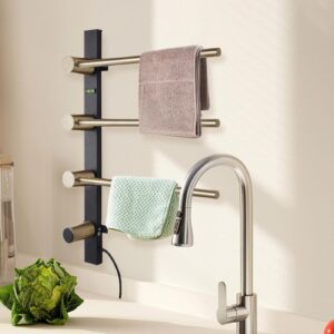 Bathroom Towel Rack,Space-Saving Waterproof Design Towel Warmer | Fast Heating Warming Rod Led Display for Bathroom Kitchen Vacation Homes