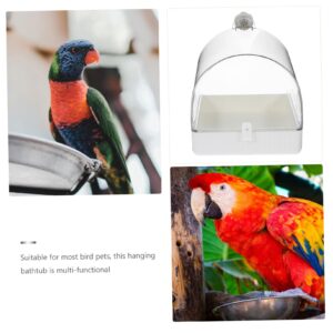 BESPORTBLE Parrot Bath Tub Birdie Convenient Bird Bathtub Reusable Bird Bathtub Bird Bath Cube Birds Supply Parrot Bath Basin Parrot Cage Bathtub Pet Bird Bathtub Bird Bathing Basin Abs White