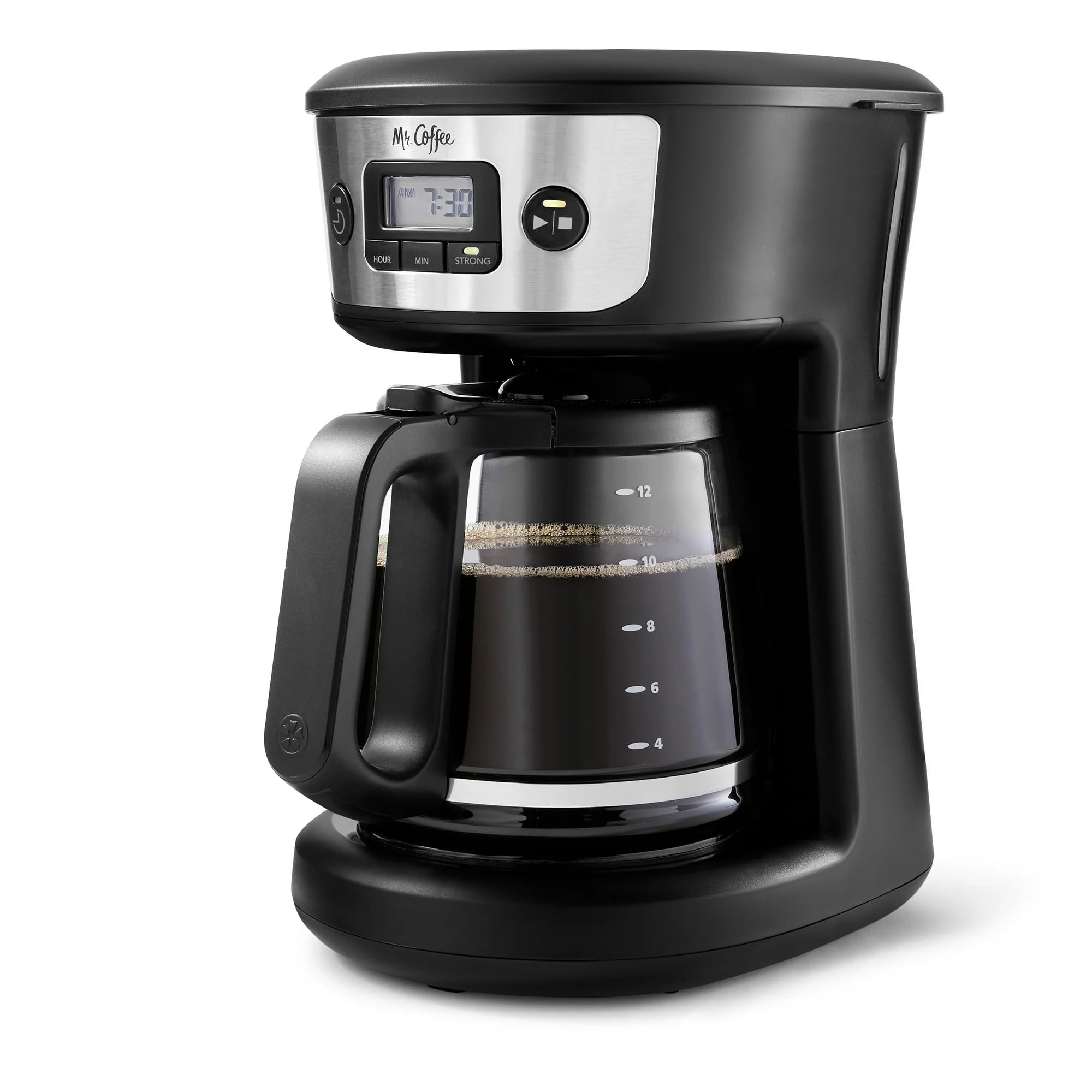 Mr Coffee 12 Cup Programmable Coffee Maker with Strong Brew, Stainless