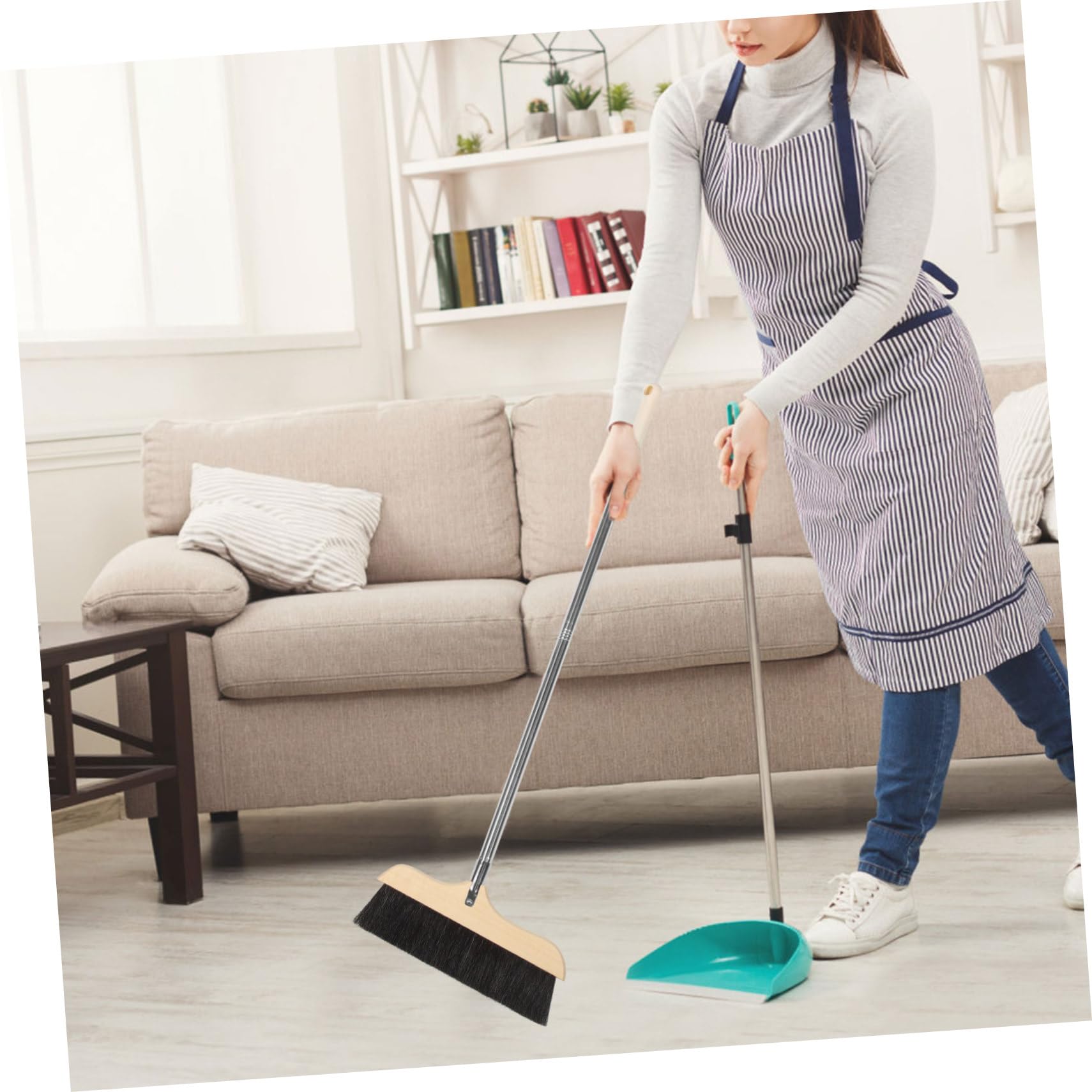 SOESFOUFU Long Handle Broom Housekeeping Broom Push Broom Brush Heavy Duty Broom Floor Sweeper Office Garbage Cleaner Garbage Sweeping Tool Home Broom Sweep Floor Brush Brooms Horsetail Hair