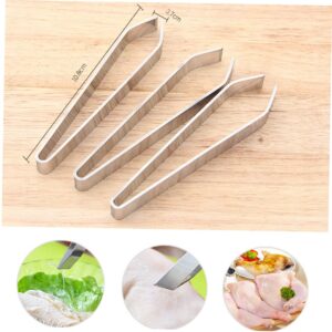 WOONEKY 3 Pcs Fish Bone Clip for Restaurant Kitchen Tweezers Hair Remover Tool Fish Scaler Remover Chef Tweezers Salmon Bone Tweezers Seafood Tools Fishbone Plier Pig Hair Removal Tool