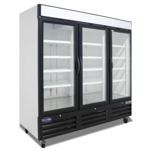 CHUMART 72 Cu. Ft Commercial Refrigerator, 81" Beverage Refrigerator with 3 Glass Door Commercial Merchandiser Refrigerator with LED Light, Display Drink Fridge for Shop, Bar