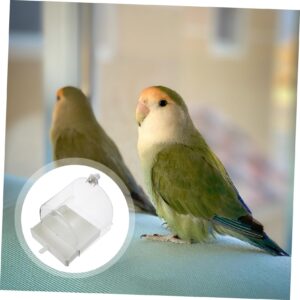 BESPORTBLE Parrot Bath Tub Birdie Convenient Bird Bathtub Reusable Bird Bathtub Bird Bath Cube Birds Supply Parrot Bath Basin Parrot Cage Bathtub Pet Bird Bathtub Bird Bathing Basin Abs White