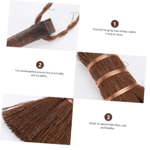 ORFOFE 1pc Brown Silk Broom Mini Brush Fireplace Brush Grubber Desktop Cleaning Tool Household Cleaner Sofa Cleaner Miniture Decoration Adorable Broom Couch Cleaner Duster Palm Broom