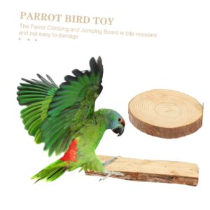 HANABASS 3pcs Parrot Standing Stick Natural Bird Perches Parrot Exercise Toys Hamster Teeth Grinder Parakeet Cage Perch Hamster Supplies Bird Cage Accessories Bird Tree Pet Toy Wooden