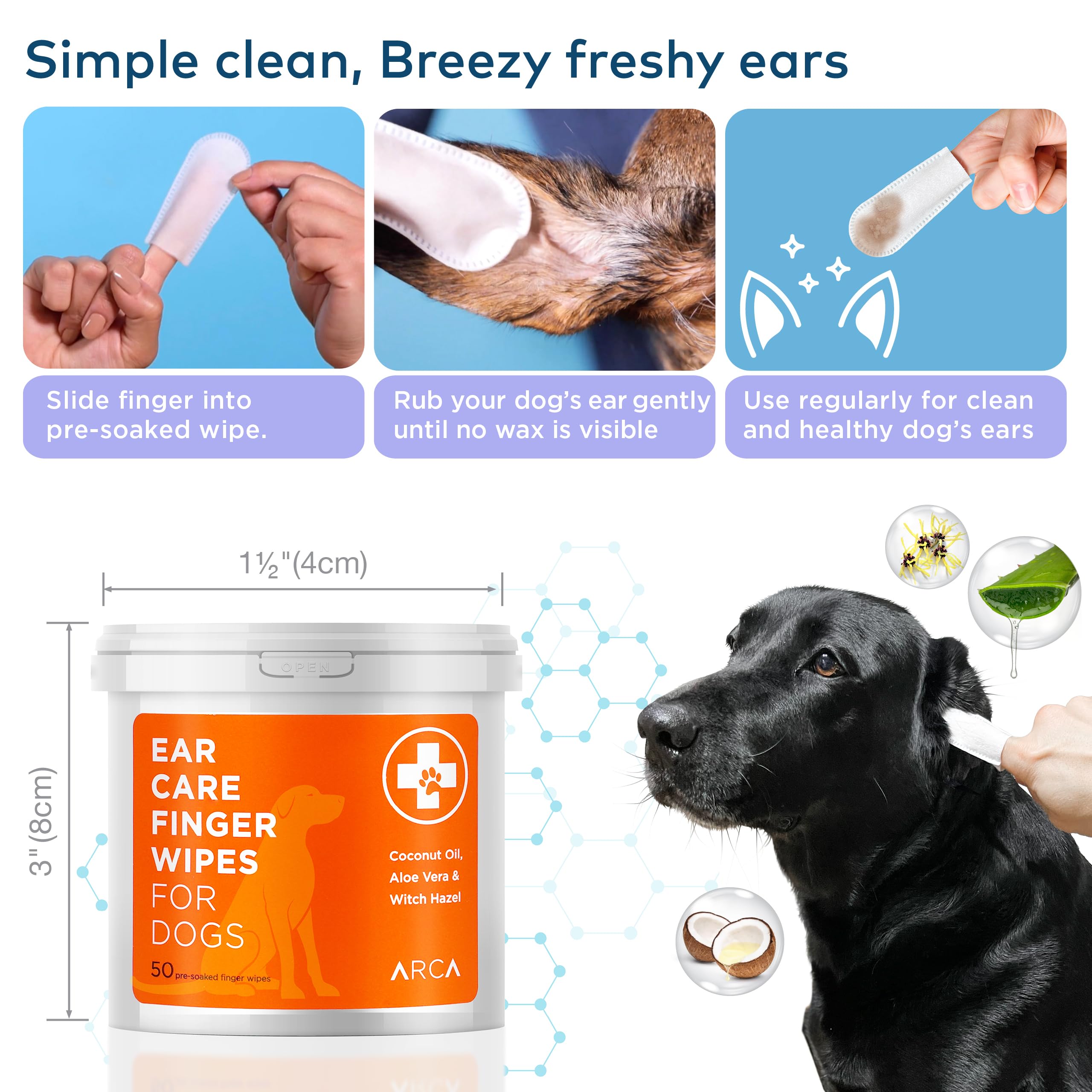 ARCA Pet Care Bundle - First Aid Kit and Ear Cleaner Wipes for Dogs, Essential Health and Hygiene Set