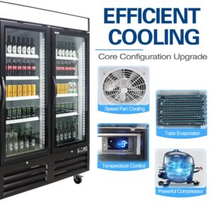 CHUMART 72 Cu. Ft Commercial Refrigerator, 81" Beverage Refrigerator with 3 Glass Door Commercial Merchandiser Refrigerator with LED Light, Display Drink Fridge for Shop, Bar