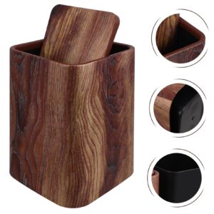 CHILDWEET Wood Grain Garbage Can for Home Office Vintage Trash Bin Garbage Bin Garbage Container Office Waste Basket Office Trash Can