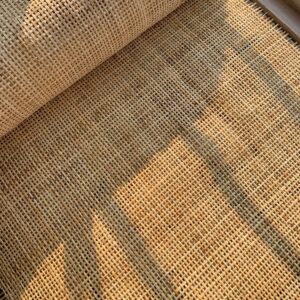 20" (1.7feet) width x 6.6 feet length natural rattan roll, rattan, large size cane webbing, rattan fabric, caning material, cane webbing roll, rattan webbing from origin asia for rattan furniture