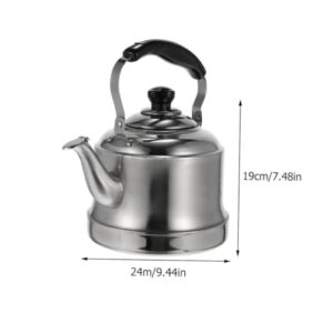 GRADENEVE 1pc Stainless Steel Kettle Whistling Water Kettle Small Espresso Machine Whistle Kettle Heated Coffee Mug Japanese Tea Pots Boiling Portable Water Kettle Whistle Teakettle Silver