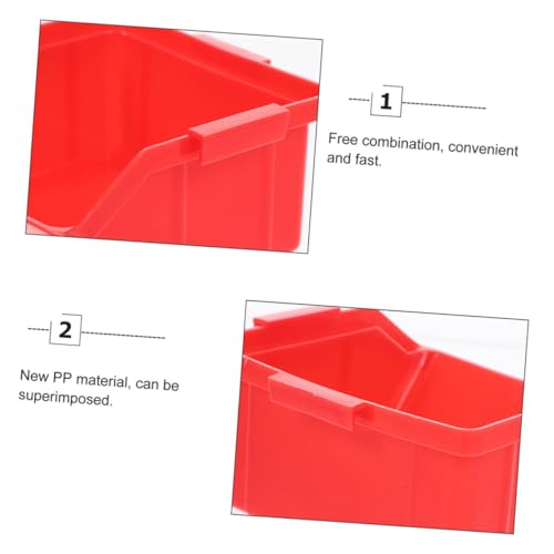 HONMEET 5pcs Red Small Parts Organizer Hardware Storage Rack Storage Boxes Abs Garage Storage System