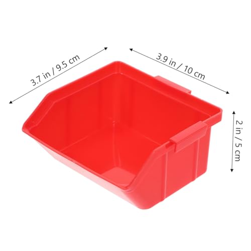 HONMEET 5pcs Red Small Parts Organizer Hardware Storage Rack Storage Boxes Abs Garage Storage System