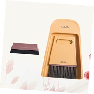 SOESFOUFU Household Broom and Dustpan Key Board Broom Household Broom Dustpan Dog Dust Brush Table Broom and Dustpan Desktop Mini Broom Soft Bristle Broom Countertop Dustpan Dust Pan Yellow