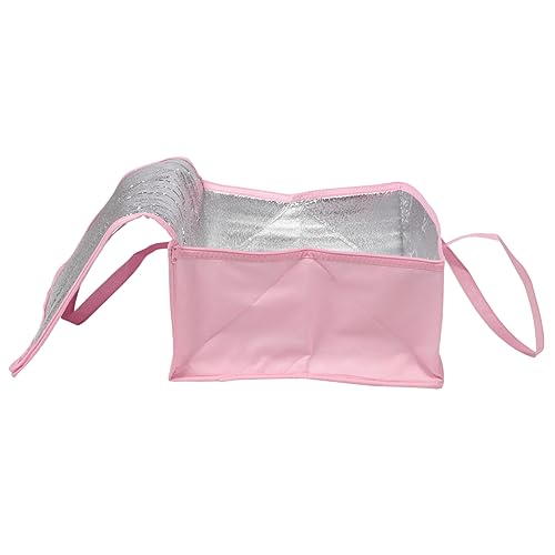 CRILSTYLEO Cake Insulation Bag Insulated Food Carrier Food Warmer Bag Beverage Cake Packing Insulated Bag Hanging Mesh Holder Clothespin Basket Bag Packaging Reusable Door Non-woven Bags Pink