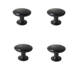 round black zinc alloy cabinet knobs, set of 4