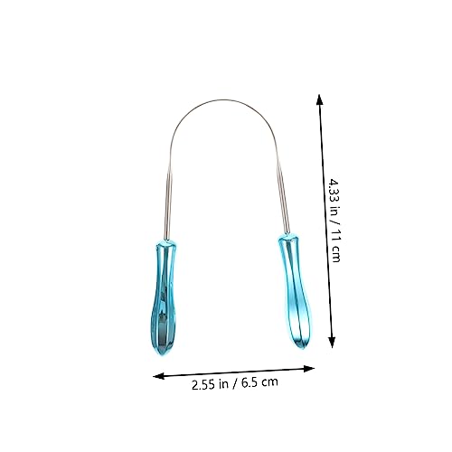 Outanaya 2pcs U-shaped Oral Scraper Scraping Scraper Scrapers Scraper for Brush Sky-blue Abs