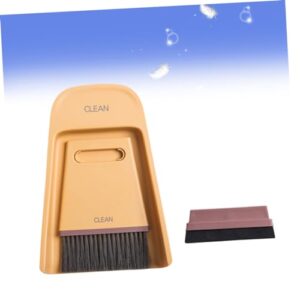 COLLBATH 1 Set Cage Cleaner Small Dustpan Brush Soft Bristle Broom Mini Broom Dustpan Desk Cleaning Dustpan Cleaning Supplies Cleaning Brushes Cleaning Tools Desktop Cleaner Dustpan Yellow