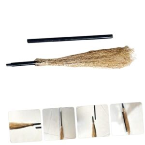 FOMIYES 2pcs Halloween Witch Broom Props Wood Witch Broom for Cosplay Masquerade Broom Toy Halloween Decorative Prop Vivid Cosplay Party Supply