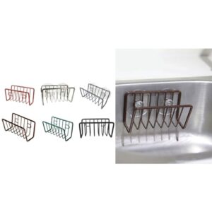 Psdndeww Kitchen Sink Drain Rack Sponge Draining Basket Container Accessory Supplies for Bathroom Countertop Cloth Rack