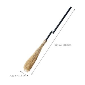 FOMIYES 2pcs Halloween Witch Broom Props Wood Witch Broom for Cosplay Masquerade Broom Toy Halloween Decorative Prop Vivid Cosplay Party Supply