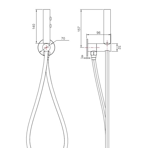 GLYYR Brass Handheld Bidet Sprayer for Toilet, 2-Mode Bidet Sprayer with Bidet Hose, Cloth Diaper Toilet Sprayer Bidet Attachment, Suitable for for Feminine Hygiene, Gun Gray